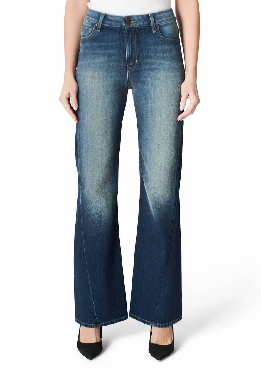 NEW FIDELITY women's wide-leg flare jean in triton blue